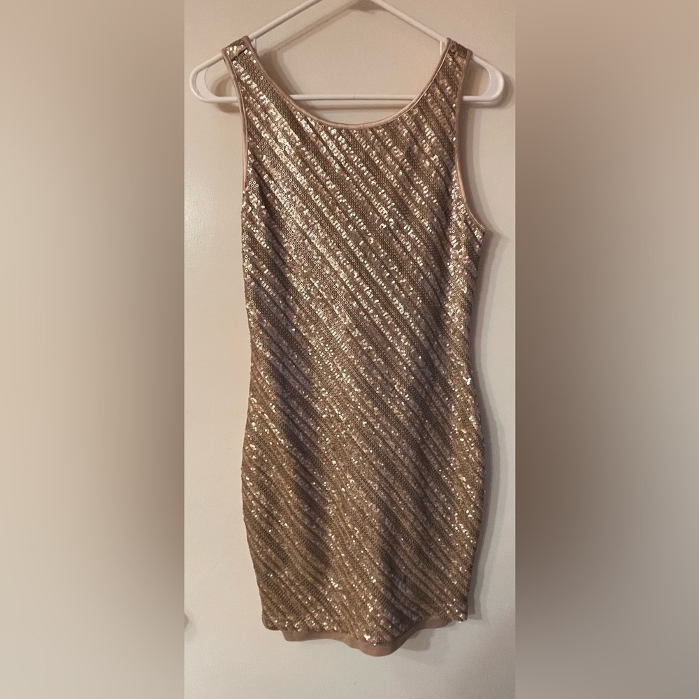 Tart gold sequin shift dress
